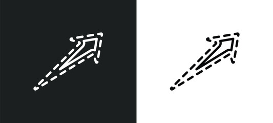 Poster - dotted up arrow icon isolated in white and black colors. dotted up arrow outline vector icon from user interface collection for web, mobile apps and ui.