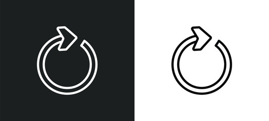 Poster - clockwise drawn arrow icon isolated in white and black colors. clockwise drawn arrow outline vector icon from user interface collection for web, mobile apps and ui.