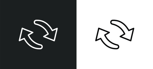 Poster - update arrow icon isolated in white and black colors. update arrow outline vector icon from user interface collection for web, mobile apps and ui.