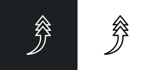 Poster - turn up arrow icon isolated in white and black colors. turn up arrow outline vector icon from user interface collection for web, mobile apps and ui.