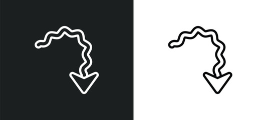 Poster - squiggly arrow icon isolated in white and black colors. squiggly arrow outline vector icon from user interface collection for web, mobile apps and ui.