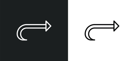 Poster - rotate arrow icon isolated in white and black colors. rotate arrow outline vector icon from user interface collection for web, mobile apps and ui.