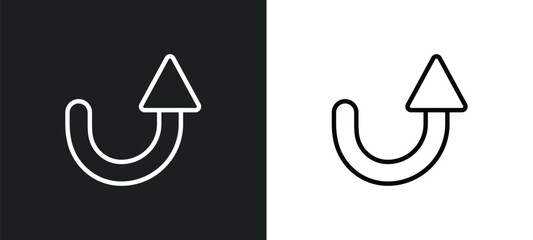 Poster - semicircular up arrow icon isolated in white and black colors. semicircular up arrow outline vector icon from user interface collection for web, mobile apps and ui.