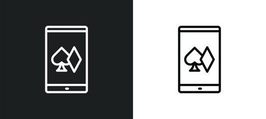 Poster - online gambling icon isolated in white and black colors. online gambling outline vector icon from user interface collection for web, mobile apps and ui.