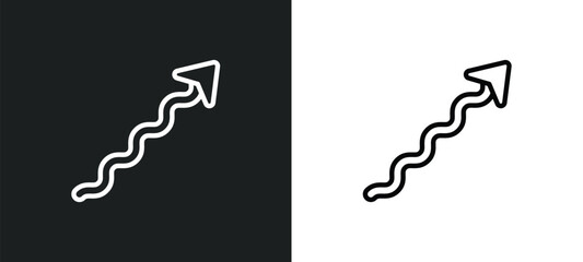 Aufkleber - undulating arrow icon isolated in white and black colors. undulating arrow outline vector icon from 