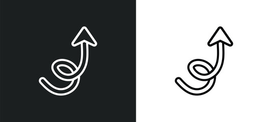 Poster - swirly arrow icon isolated in white and black colors. swirly arrow outline vector icon from user interface collection. collection for web, mobile apps and ui.