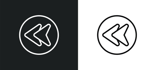 Poster - back arrow icon isolated in white and black colors. back arrow outline vector icon from user interfa