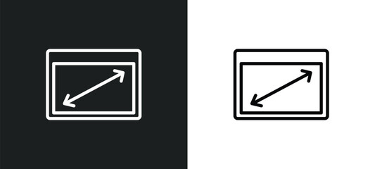 Poster - display size icon isolated in white and black colors. display size outline vector icon from user interface collection for web, mobile apps and ui.