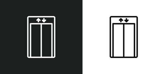 Poster - lift icon isolated in white and black colors. lift outline vector icon from user interface collection for web, mobile apps and ui.