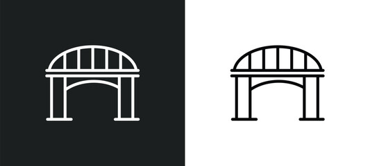 Poster - bridge icon isolated in white and black colors. bridge outline vector icon from user interface collection for web, mobile apps and ui.