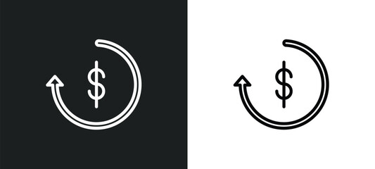 Poster - repaying icon isolated in white and black colors. repaying outline vector icon from user interface collection for web, mobile apps and ui.