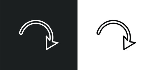 Poster - curved arrows icon isolated in white and black colors. curved arrows outline vector icon from user i