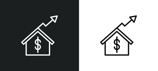Poster - house value icon isolated in white and black colors. house value outline vector icon from user inter