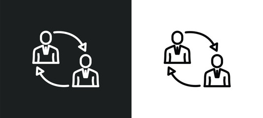 Poster - job transition icon isolated in white and black colors. job transition outline vector icon from user interface collection for web, mobile apps and ui.