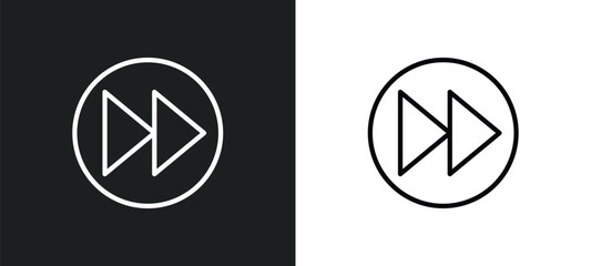 Poster - forward button icon isolated in white and black colors. forward button outline vector icon from user