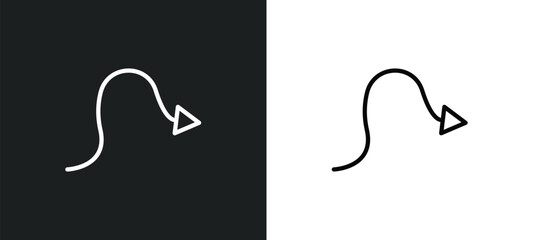 Poster - sketched arrow icon isolated in white and black colors. sketched arrow outline vector icon from user