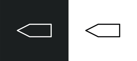 Poster - blank left arrow icon isolated in white and black colors. blank left arrow outline vector icon from user interface collection for web, mobile apps and ui.