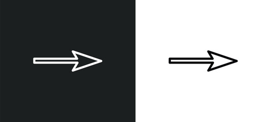 Poster - arrow pointing right icon isolated in white and black colors. arrow pointing right outline vector ic