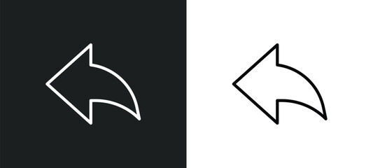 Poster - arrow address back icon isolated in white and black colors. arrow address back outline vector icon from user interface collection for web, mobile apps and ui.