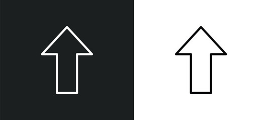 Poster - pointing up arrow icon isolated in white and black colors. pointing up arrow outline vector icon from user interface collection for web, mobile apps and ui.