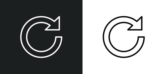 Poster - redo arrow icon isolated in white and black colors. redo arrow outline vector icon from user interface collection for web, mobile apps and ui.