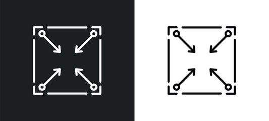 Poster - corner widget icon isolated in white and black colors. corner widget outline vector icon from user interface collection for web, mobile apps and ui.