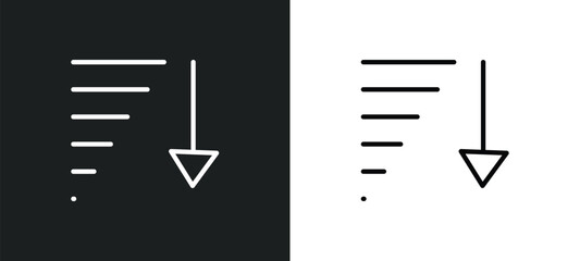 Poster - sorting icon isolated in white and black colors. sorting outline vector icon from user interface collection for web, mobile apps and ui.