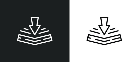 Poster - bending icon isolated in white and black colors. bending outline vector icon from user interface collection for web, mobile apps and ui.