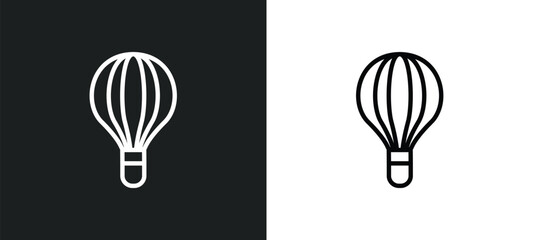 Poster - hot air balloon icon isolated in white and black colors. hot air balloon outline vector icon from tr