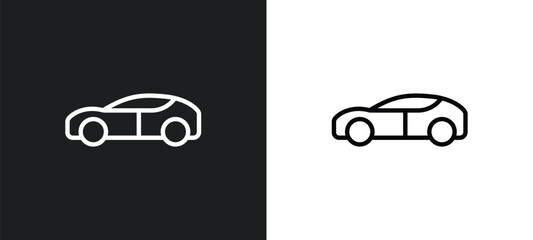 Poster - electro car icon isolated in white and black colors. electro car outline vector icon from transportation collection for web, mobile apps and ui.