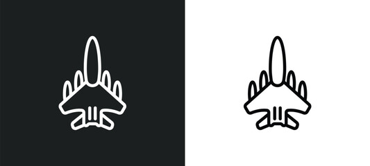 Poster - military airplane icon isolated in white and black colors. military airplane outline vector icon from transportation collection for web, mobile apps and ui.