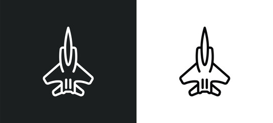 Poster - army airplane icon isolated in white and black colors. army airplane outline vector icon from transportation collection for web, mobile apps and ui.