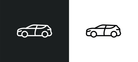 Poster - suv icon isolated in white and black colors. suv outline vector icon from transportation collection 