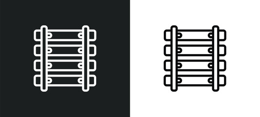 Wall Mural - railway line icon isolated in white and black colors. railway line outline vector icon from transportation collection for web, mobile apps and ui.