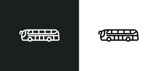 Poster - modern bus icon isolated in white and black colors. modern bus outline vector icon from transportation collection for web, mobile apps and ui.