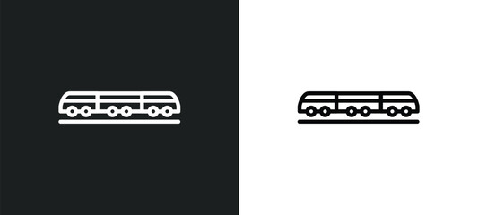Poster - light rail icon isolated in white and black colors. light rail outline vector icon from transportation collection for web, mobile apps and ui.