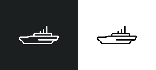 Poster - icebreaker ship icon isolated in white and black colors. icebreaker ship outline vector icon from transportation collection for web, mobile apps and ui.