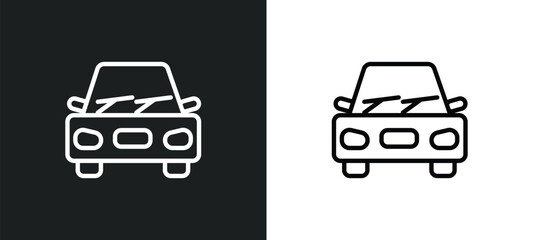 Poster - car icon isolated in white and black colors. car outline vector icon from transportation collection 