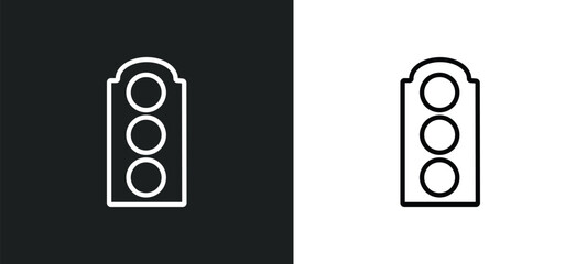 Poster - semaphore icon isolated in white and black colors. semaphore outline vector icon from transport coll