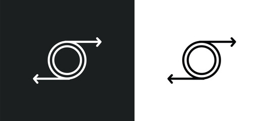 Poster - recirculation icon isolated in white and black colors. recirculation outline vector icon from transp