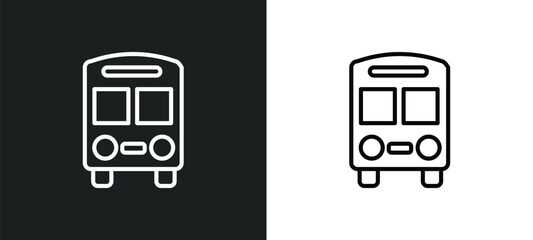 Poster - bus front with driver icon isolated in white and black colors. bus front with driver outline vector icon from transport collection for web, mobile apps and ui.