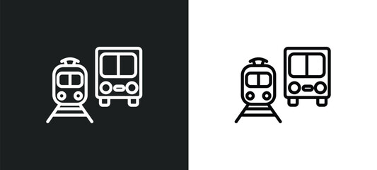 Poster - public transportation icon isolated in white and black colors. public transportation outline vector icon from transport collection for web, mobile apps and ui.