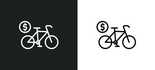 Poster - bicycle rental icon isolated in white and black colors. bicycle rental outline vector icon from tran