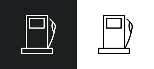 Poster - petrol station icon isolated in white and black colors. petrol station outline vector icon from transport collection for web, mobile apps and ui.