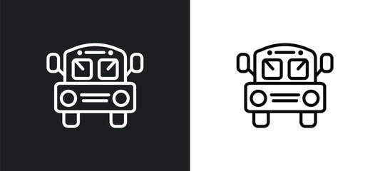 Poster - school bus empty icon isolated in white and black colors. school bus empty outline vector icon from 