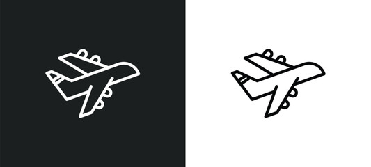 Poster - planes icon isolated in white and black colors. planes outline vector icon from transport collection for web, mobile apps and ui.