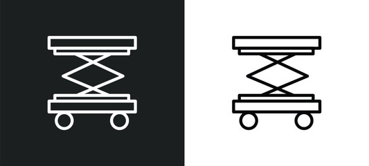 Poster - lifter icon isolated in white and black colors. lifter outline vector icon from transport collection for web, mobile apps and ui.