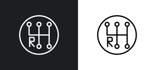 Poster - gearshift icon isolated in white and black colors. gearshift outline vector icon from transport collection for web, mobile apps and ui.