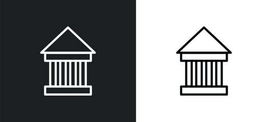 Poster - museum icon isolated in white and black colors. museum outline vector icon from traffic signs collection for web, mobile apps and ui.