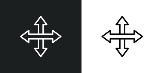 Poster - crossroads icon isolated in white and black colors. crossroads outline vector icon from traffic signs collection for web, mobile apps and ui.